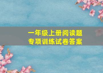 一年级上册阅读题专项训练试卷答案