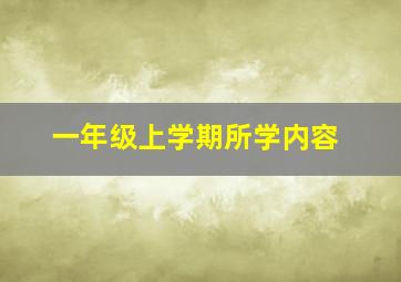 一年级上学期所学内容