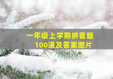 一年级上学期拼音题100道及答案图片