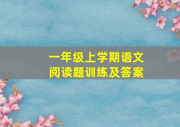 一年级上学期语文阅读题训练及答案