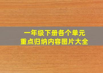 一年级下册各个单元重点归纳内容图片大全