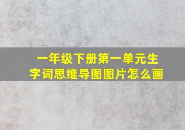 一年级下册第一单元生字词思维导图图片怎么画