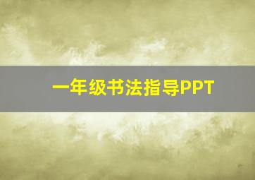 一年级书法指导PPT