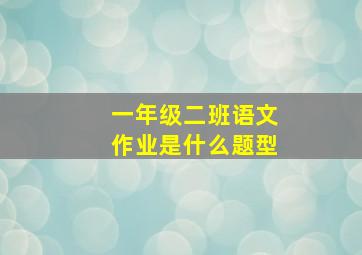 一年级二班语文作业是什么题型