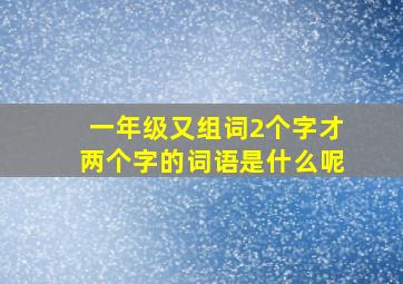 一年级又组词2个字才两个字的词语是什么呢