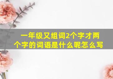 一年级又组词2个字才两个字的词语是什么呢怎么写