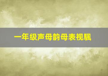 一年级声母韵母表视颿