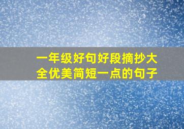 一年级好句好段摘抄大全优美简短一点的句子