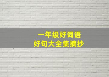 一年级好词语好句大全集摘抄