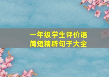 一年级学生评价语简短精辟句子大全