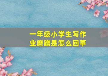 一年级小学生写作业磨蹭是怎么回事