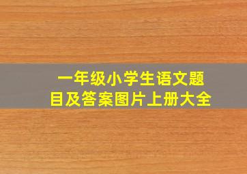 一年级小学生语文题目及答案图片上册大全