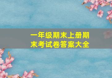 一年级期末上册期末考试卷答案大全