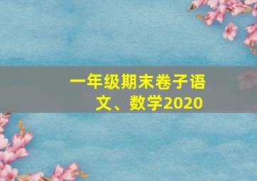 一年级期末卷子语文、数学2020