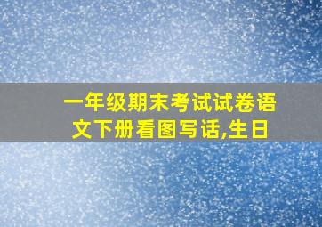 一年级期末考试试卷语文下册看图写话,生日