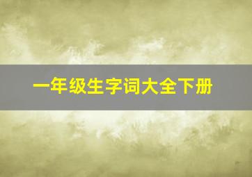 一年级生字词大全下册