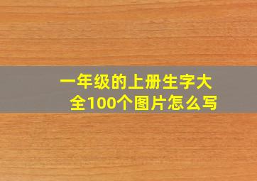 一年级的上册生字大全100个图片怎么写