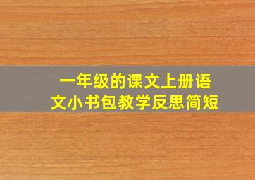 一年级的课文上册语文小书包教学反思简短