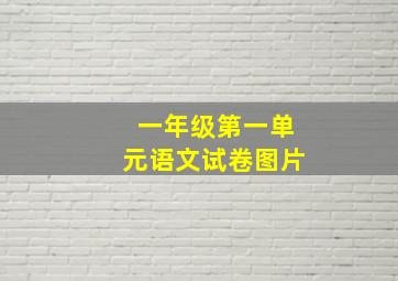 一年级第一单元语文试卷图片