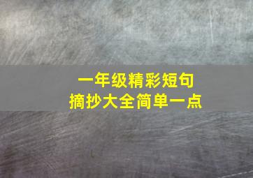 一年级精彩短句摘抄大全简单一点