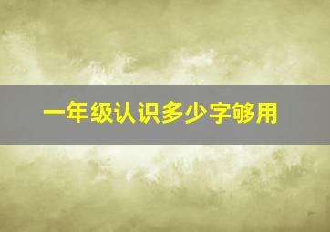 一年级认识多少字够用