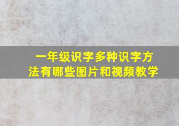 一年级识字多种识字方法有哪些图片和视频教学