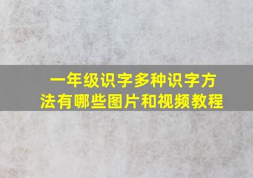 一年级识字多种识字方法有哪些图片和视频教程