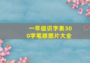 一年级识字表300字笔顺图片大全