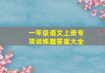 一年级语文上册专项训练题答案大全