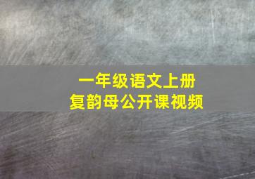 一年级语文上册复韵母公开课视频