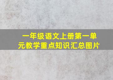 一年级语文上册第一单元教学重点知识汇总图片