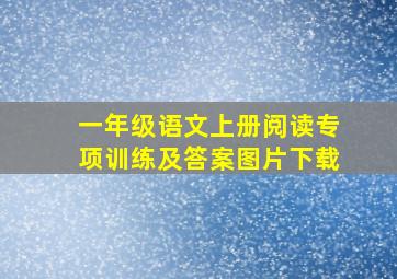 一年级语文上册阅读专项训练及答案图片下载