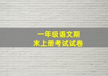 一年级语文期末上册考试试卷