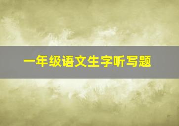 一年级语文生字听写题