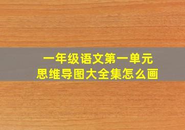 一年级语文第一单元思维导图大全集怎么画