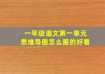 一年级语文第一单元思维导图怎么画的好看