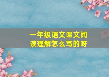 一年级语文课文阅读理解怎么写的呀