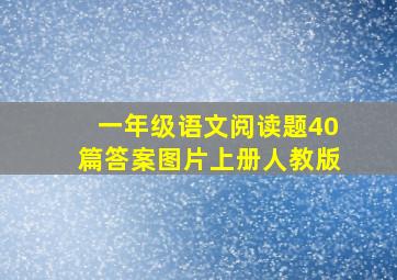 一年级语文阅读题40篇答案图片上册人教版