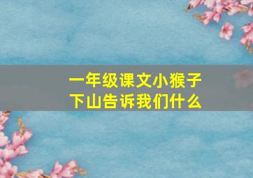 一年级课文小猴子下山告诉我们什么