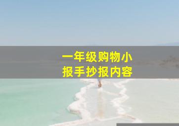 一年级购物小报手抄报内容