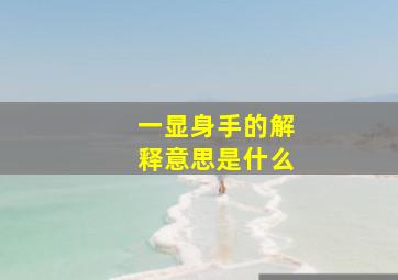 一显身手的解释意思是什么