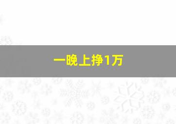 一晚上挣1万