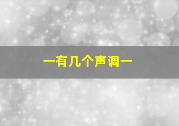 一有几个声调一