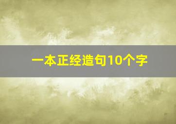 一本正经造句10个字