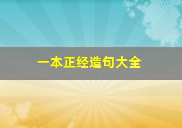 一本正经造句大全