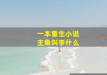 一本重生小说主角叫李什么