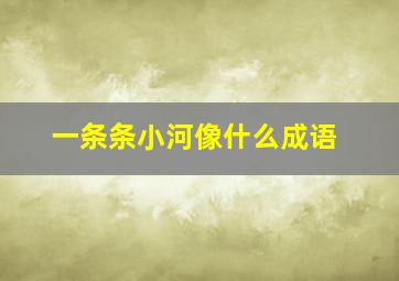 一条条小河像什么成语