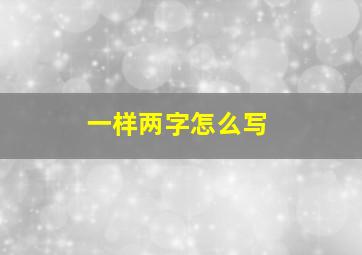 一样两字怎么写