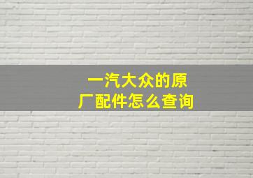 一汽大众的原厂配件怎么查询