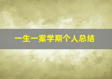 一生一案学期个人总结